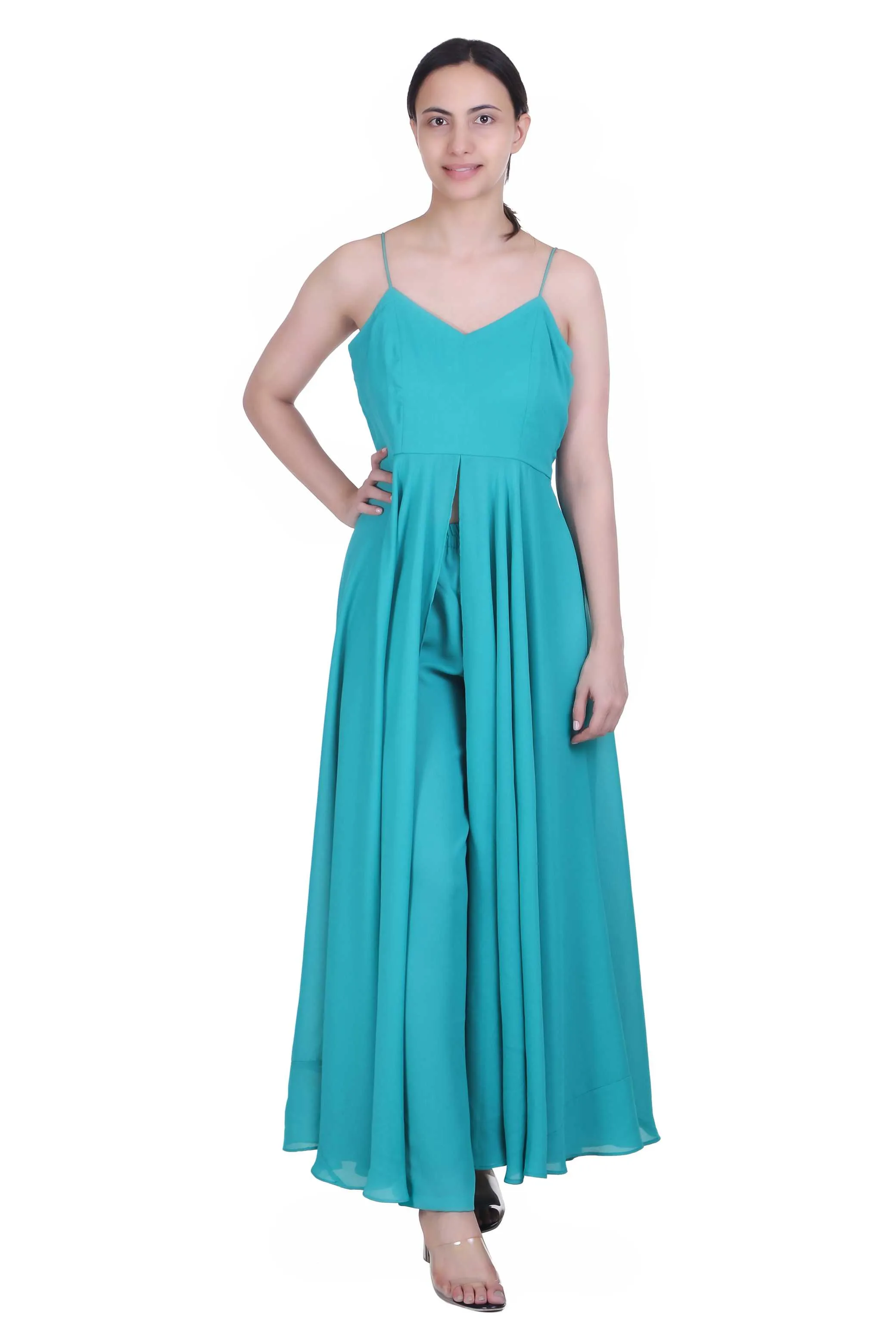 SWEETHEART NECK FLARED LONG DRESS