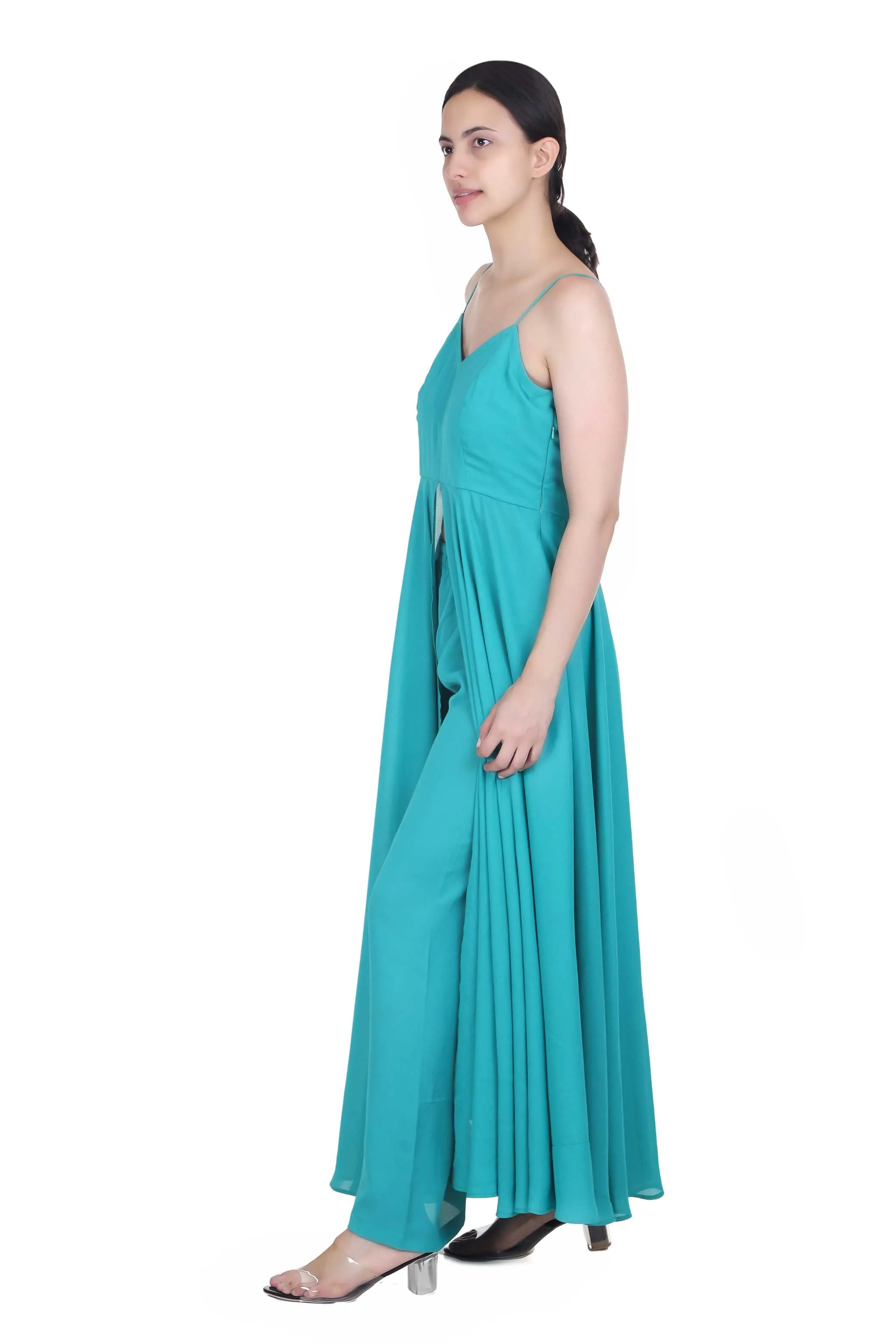 SWEETHEART NECK FLARED LONG DRESS