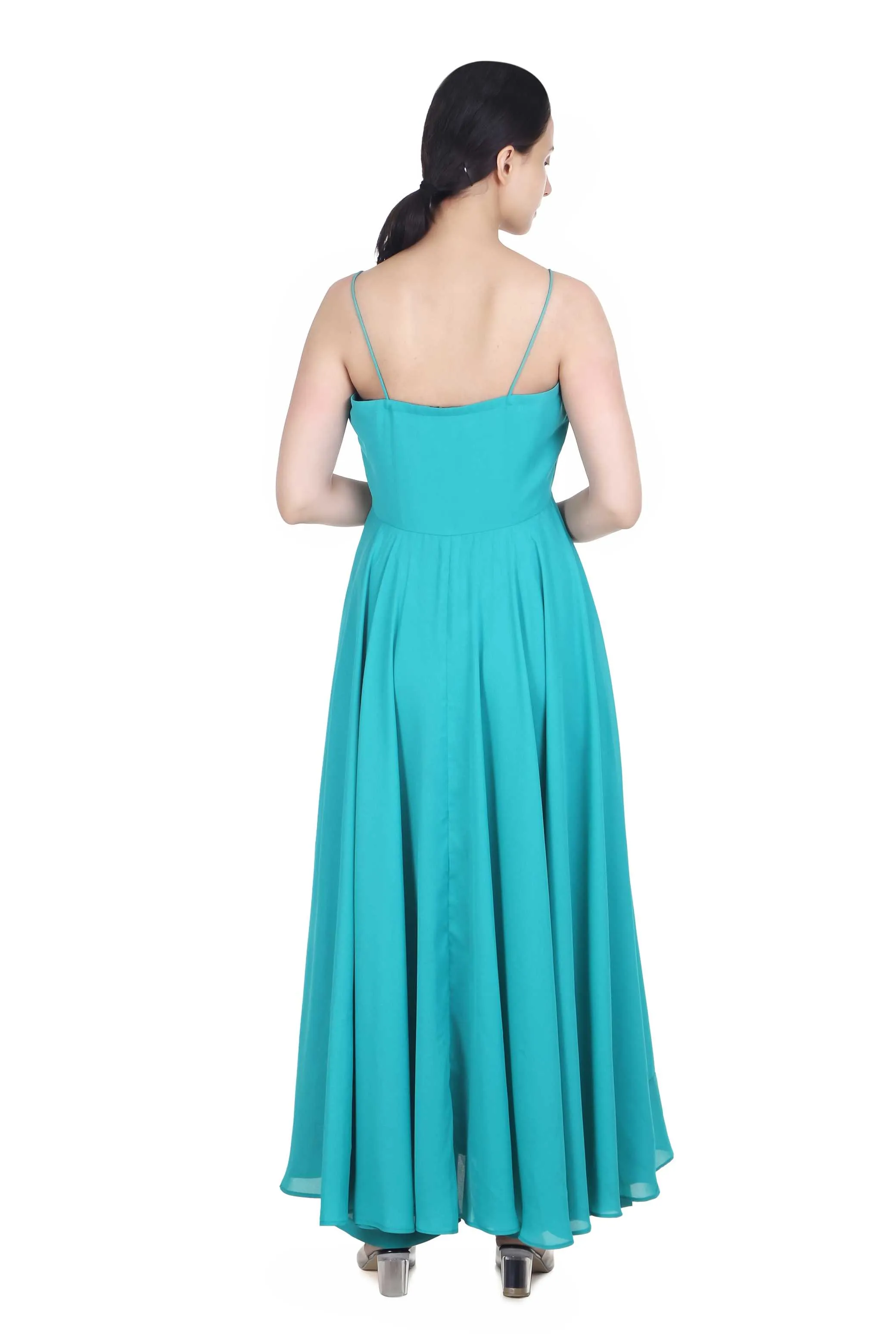 SWEETHEART NECK FLARED LONG DRESS