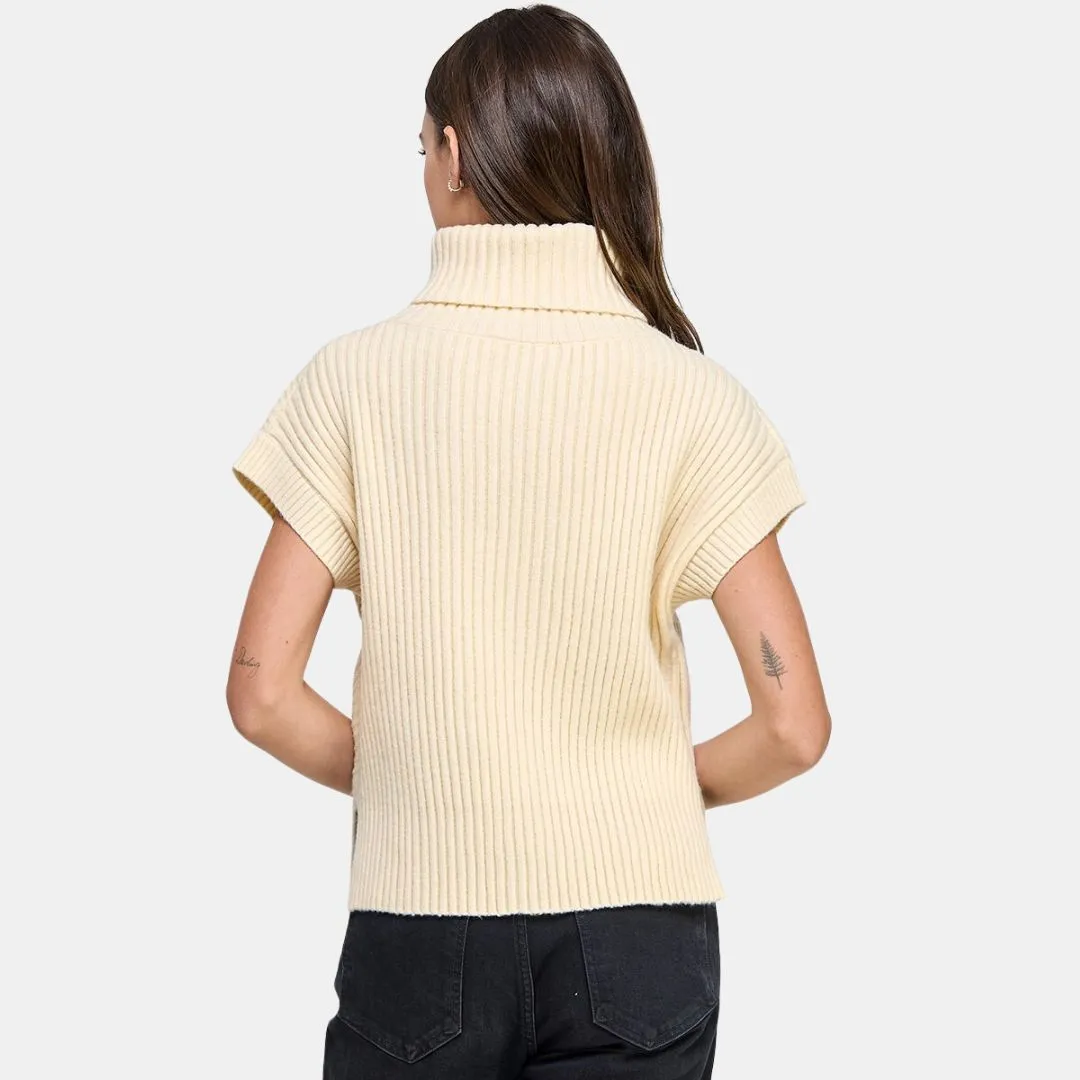 Turtleneck Sweater Vest (Cream)