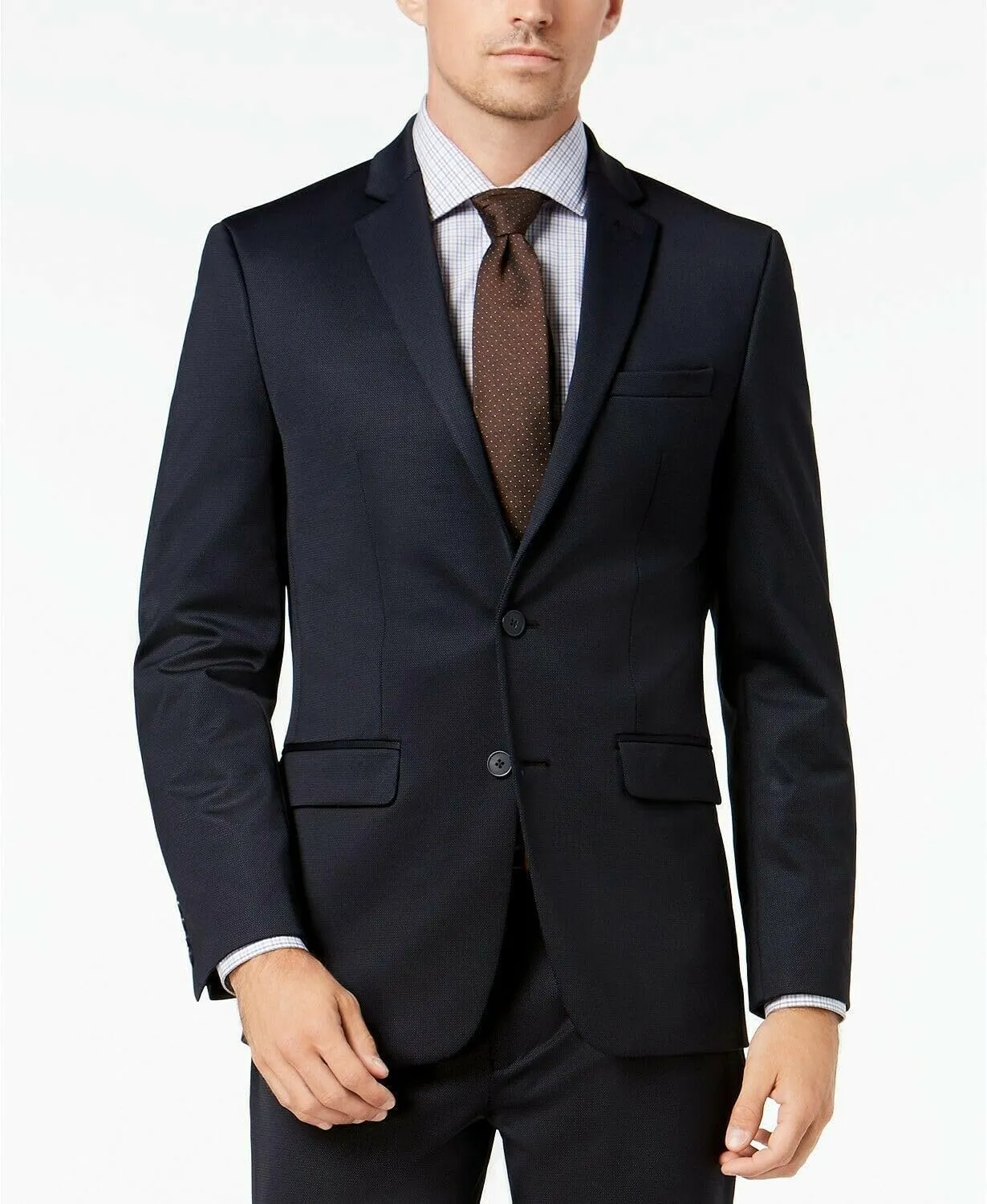 Van Heusen Men's Stretch Performance Two Button Suit - Two Piece Business Suit Jacket and Pants