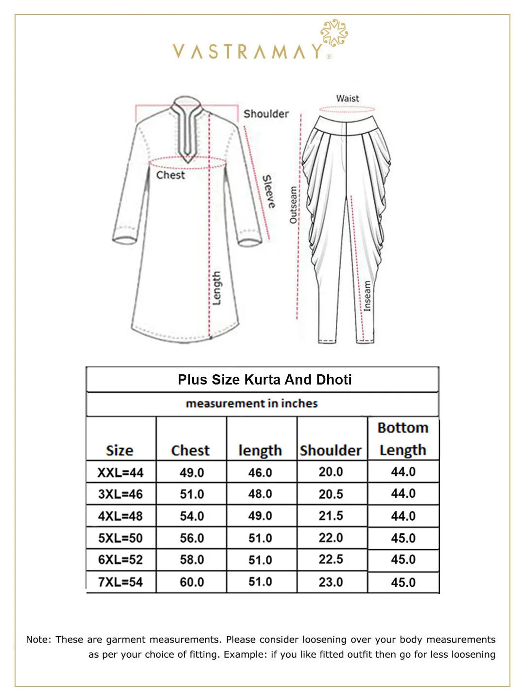 VASTRAMAY Maroon Kurta & Rose Gold Dhoti