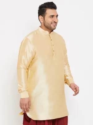 VASTRAMAY Men's Golden Silk Kurta