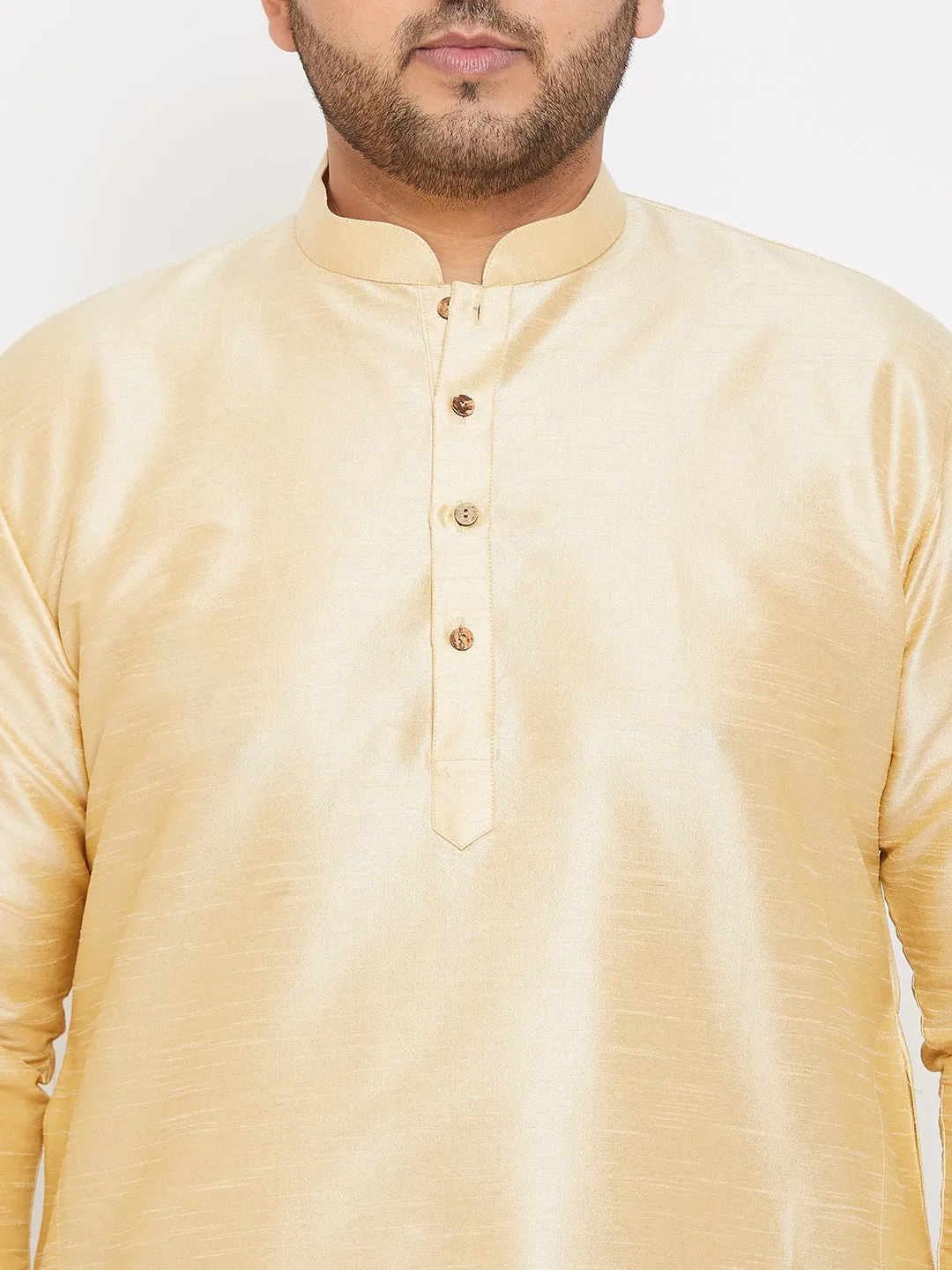 VASTRAMAY Men's Golden Silk Kurta
