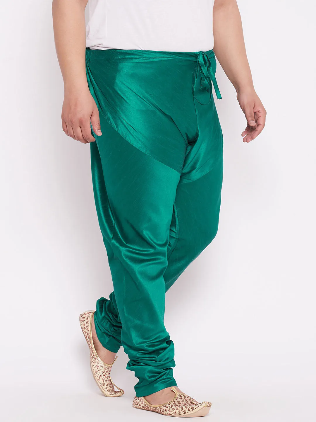 VASTRAMAY Turquoise Cotton Silk Churidar