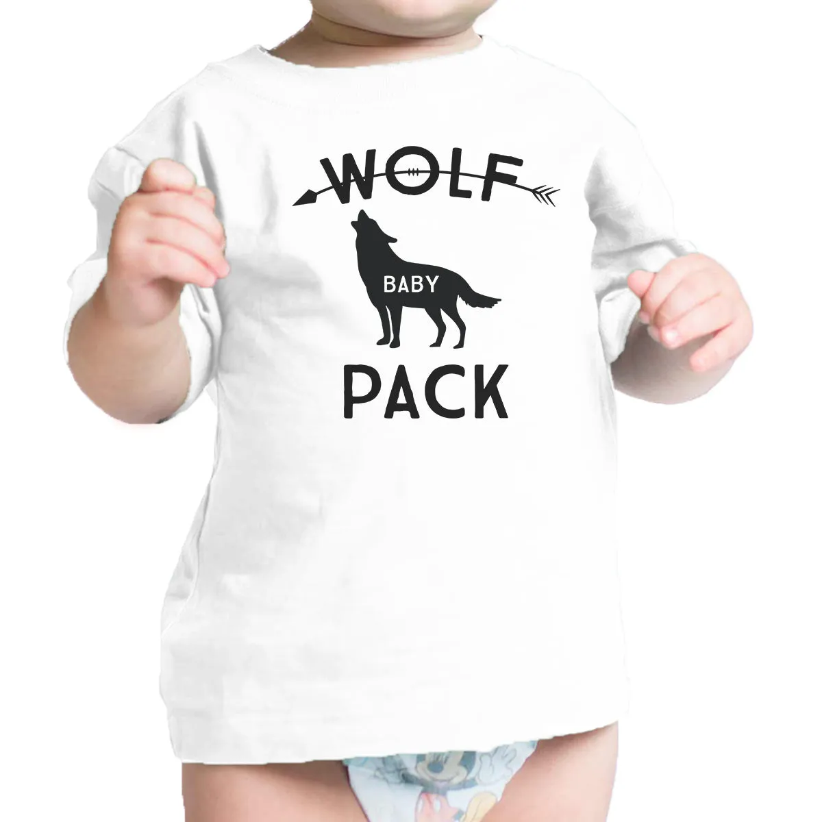 Wolf Papa Mens White Graphic T-Shirt Funny Gift Idea For New Dads