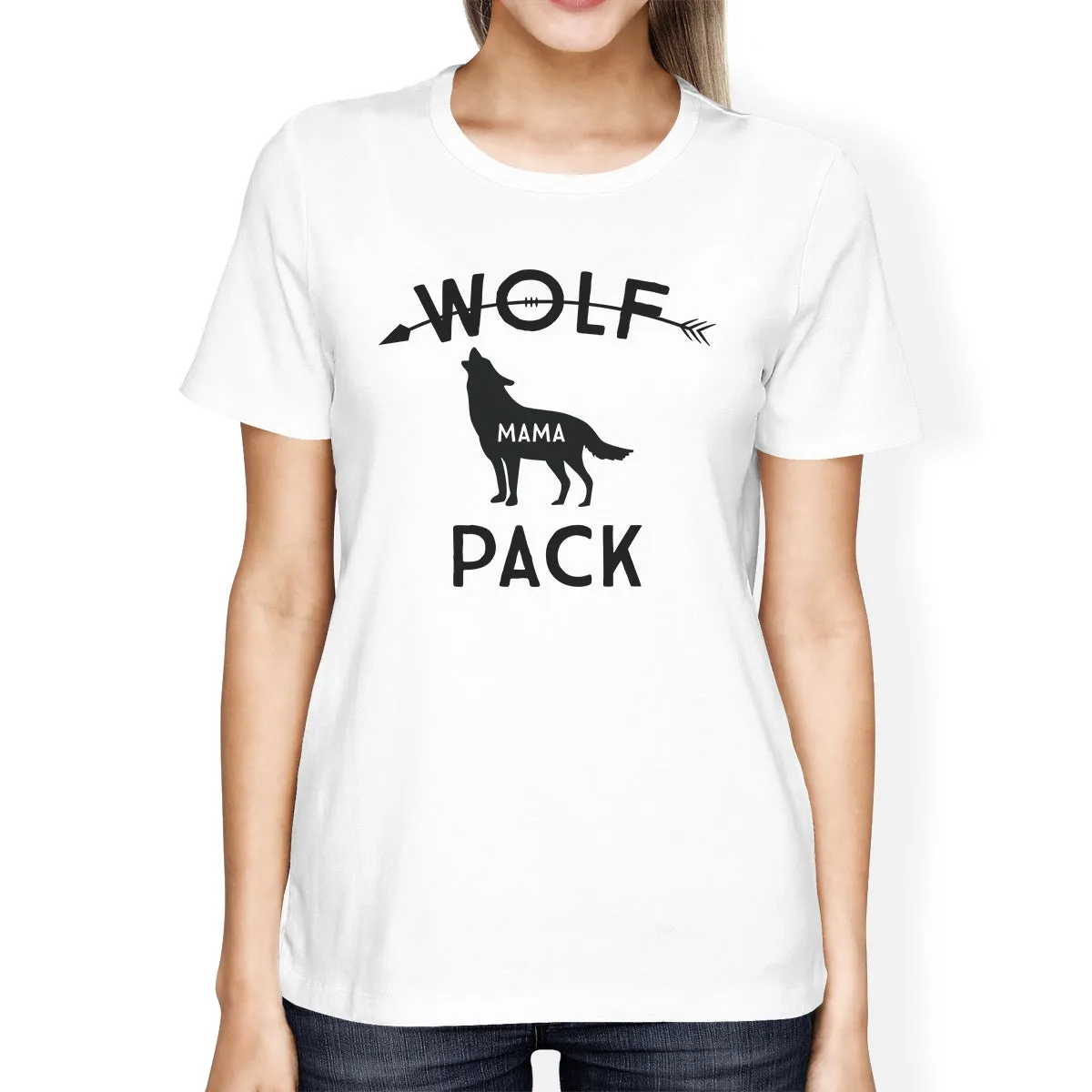 Wolf Papa Mens White Graphic T-Shirt Funny Gift Idea For New Dads