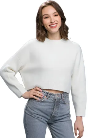 Wool Blend Cropped Sweater Top